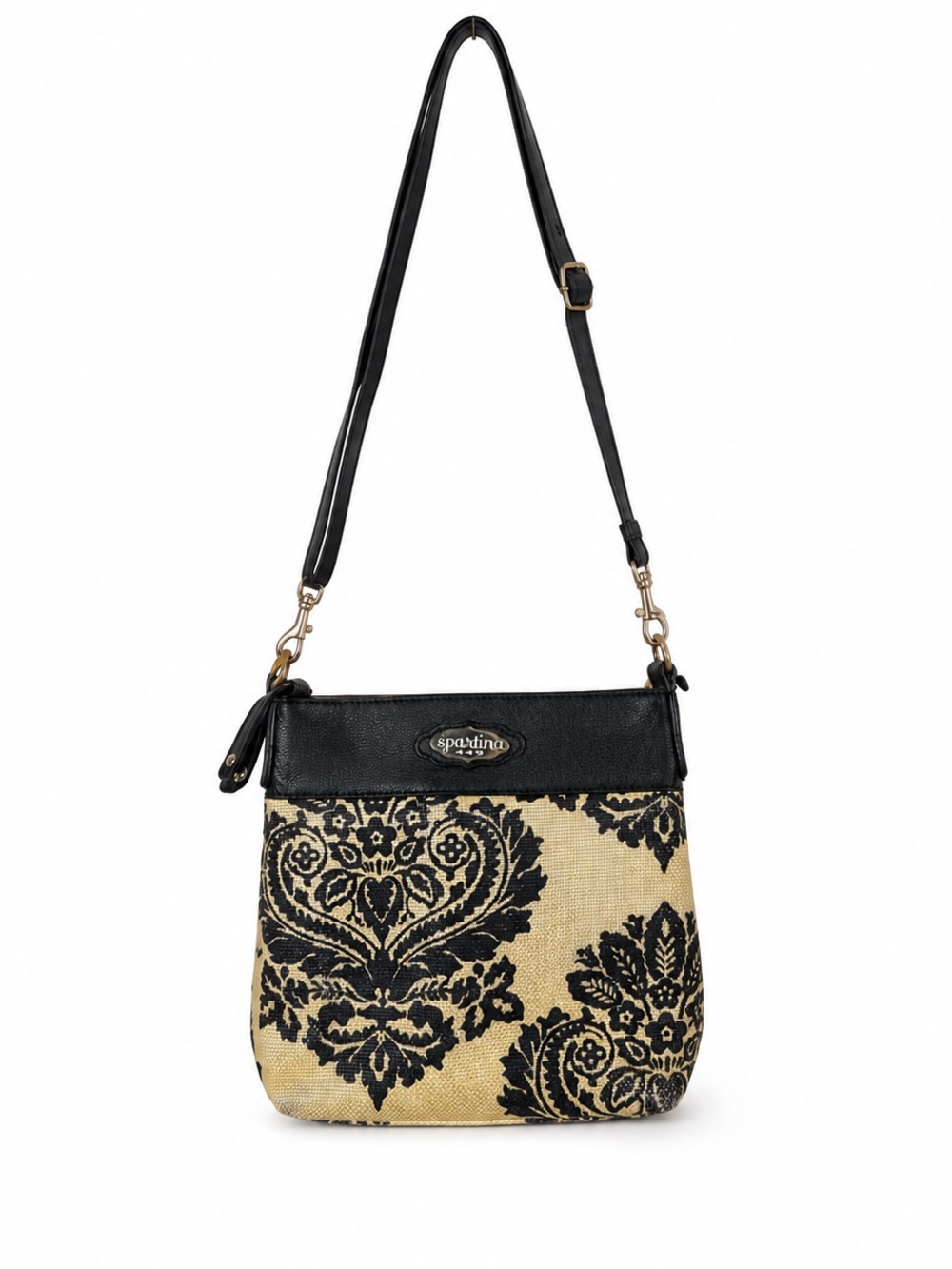 Spartina 449 Daufuskie Island Linen Leather Crossbody Bag Purse Bohemian